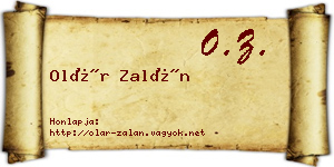 Olár Zalán névjegykártya